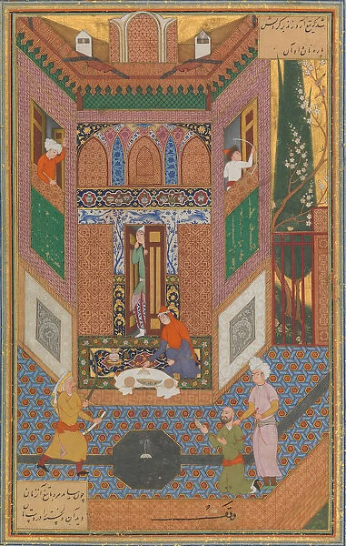 A Ruffian Spares the Life of a Poor Man, Folio 4v from a Mantiq al-tair