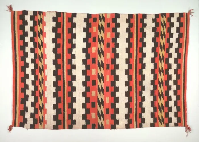 Framed Print : Rug (banded pound blanket style), c. 1895-1910. Creator: Unknown Framed Print : Rug (banded pound blanket style), c. 1895-1910. Creator: Unknown