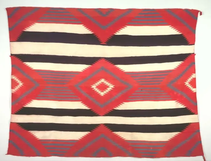 Framed Print : Rug (Third-phase Chief Blanket Style, Germantown Weaving), c. 1890-1910. Creator: Unknown Framed Print : Rug (Third-phase Chief Blanket Style, Germantown Weaving), c. 1890-1910. Creator: Unknown