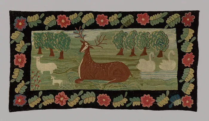 Framed Print : Rug, United States, 1775 / 1825. Creator: Unknown Framed Print : Rug, United States, 1775 / 1825. Creator: Unknown