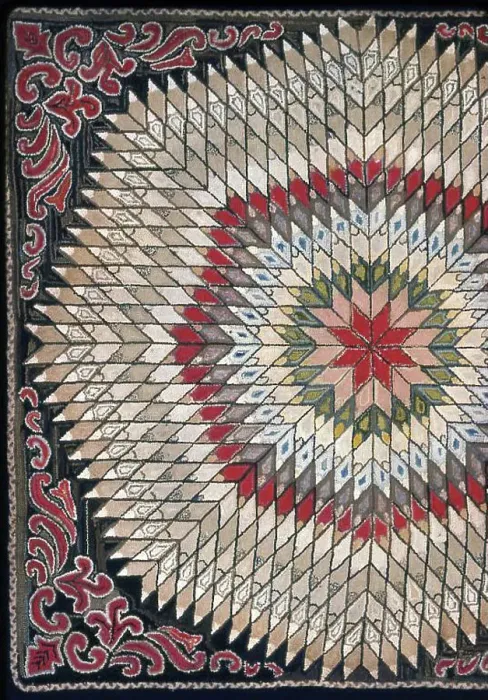 Framed Print : Rug, United States, 19th century. Creator: Unknown Framed Print : Rug, United States, 19th century. Creator: Unknown