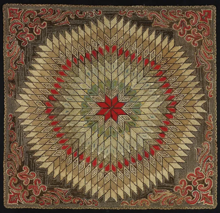 Framed Print : Rug, United States, 19th century. Creator: Unknown Framed Print : Rug, United States, 19th century. Creator: Unknown