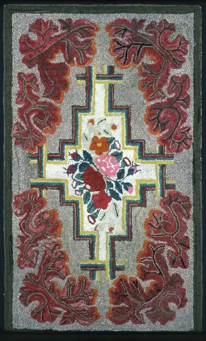 Framed Print : Rug, United States, 19th century. Creator: Unknown Framed Print : Rug, United States, 19th century. Creator: Unknown