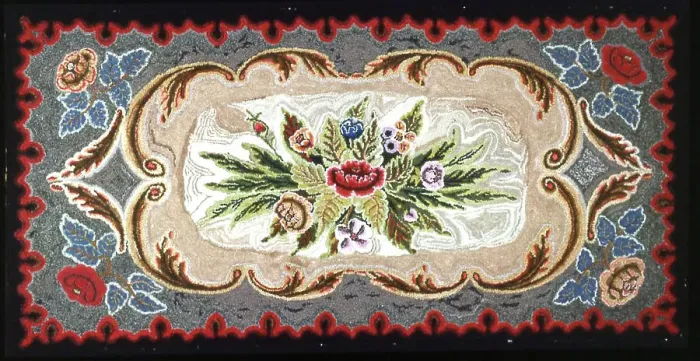 Framed Print : Rug, United States, 19th century. Creator: Unknown Framed Print : Rug, United States, 19th century. Creator: Unknown