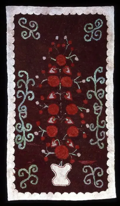 Framed Print : Rug, United States, 19th century. Creator: Unknown Framed Print : Rug, United States, 19th century. Creator: Unknown