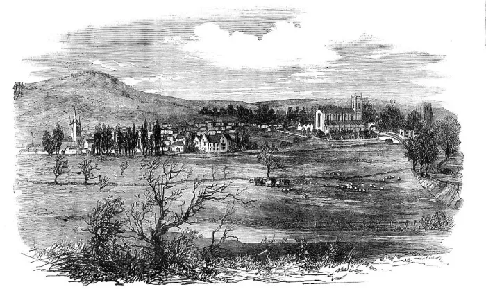 Framed Print : Rugeley - sketched from the Railway, 1856. Creator: Unknown Framed Print : Rugeley - sketched from the Railway, 1856. Creator: Unknown