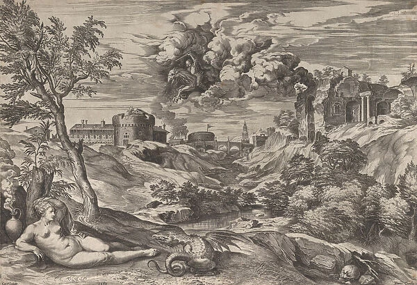 Ruggiero Rescuing Angelica, 1565. Creator: Cornelis Cort