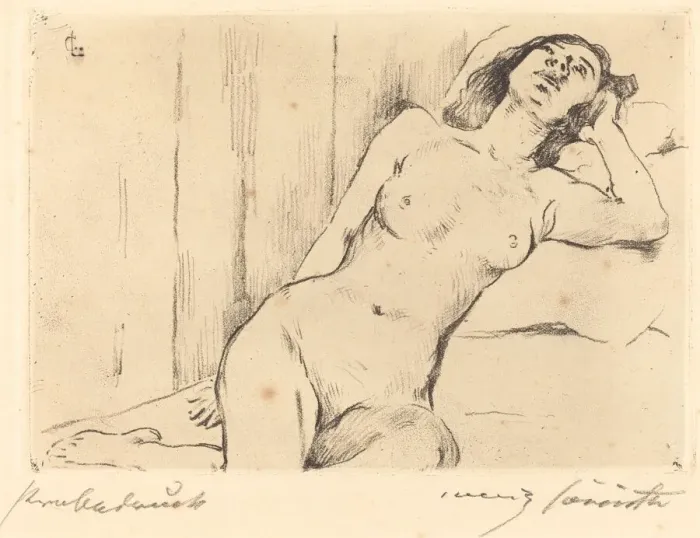 Framed Print : Ruhende Dreiviertel Akt (Reclining Female Nude), 1911. Creator: Lovis Corinth Framed Print : Ruhende Dreiviertel Akt (Reclining Female Nude), 1911. Creator: Lovis Corinth