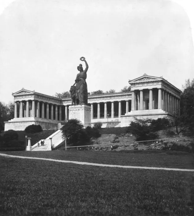 Framed Print : The Ruhmeshalle and Bavaria statue, Munich, Germany, c1900. Artist: Wurthle & Sons Framed Print : The Ruhmeshalle and Bavaria statue, Munich, Germany, c1900. Artist: Wurthle & Sons