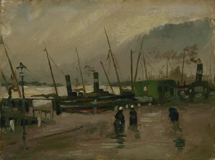 Framed Print : De Ruijterkade in Amsterdam, 1885. Creator: Gogh, Vincent, van (1853-1890) Framed Print : De Ruijterkade in Amsterdam, 1885. Creator: Gogh, Vincent, van (1853-1890)