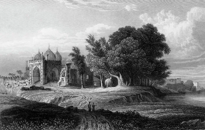 Framed Print : A Ruin on the Banks of the Jumna, Above the City of Delhi, 1834. Creator: William Purser Framed Print : A Ruin on the Banks of the Jumna, Above the City of Delhi, 1834. Creator: William Purser