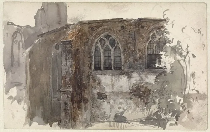 Framed Print : Ruin of a church, c.1834-c.1893. Creator: Willem Antonie van Deventer Framed Print : Ruin of a church, c.1834-c.1893. Creator: Willem Antonie van Deventer