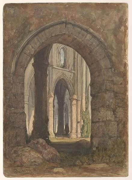 Ruin of a Gothic church, after 1800-before 1899. Creator: Anon