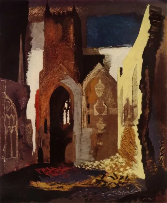 Framed Print : A ruin by John Piper harmonizing decorative balance, 1949. Creator: John Piper Framed Print : A ruin by John Piper harmonizing decorative balance, 1949. Creator: John Piper