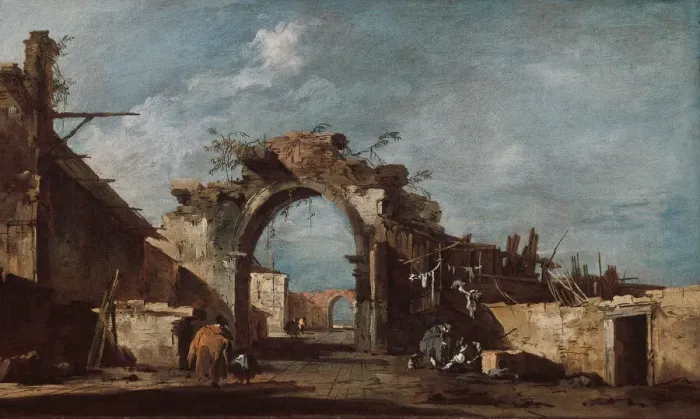 Framed Print : Ruined Archway, 1775 / 93. Creator: Francesco Guardi Framed Print : Ruined Archway, 1775 / 93. Creator: Francesco Guardi