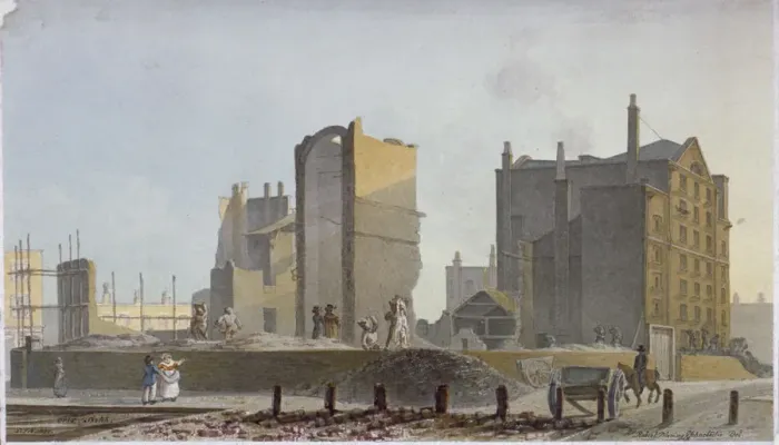 Framed Print : Ruined building, Commercial Road, Stepney, London, 1820 Framed Print : Ruined building, Commercial Road, Stepney, London, 1820
