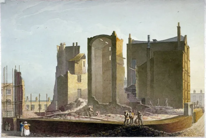 Framed Print : Ruined building, Commercial Road, Stepney, London, 1820 Framed Print : Ruined building, Commercial Road, Stepney, London, 1820