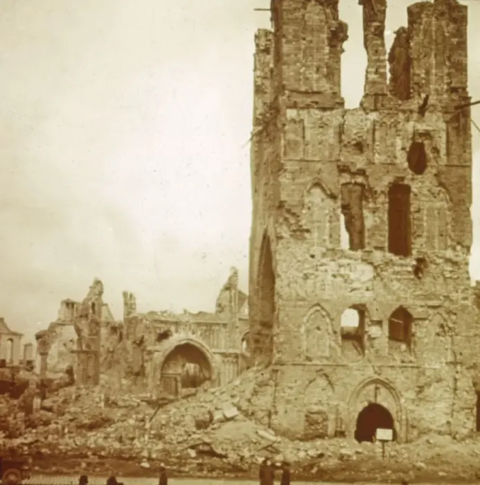 Framed Print : Ruined cathedral, Ypres, Flanders, Belgium, c1914-c1918 Framed Print : Ruined cathedral, Ypres, Flanders, Belgium, c1914-c1918