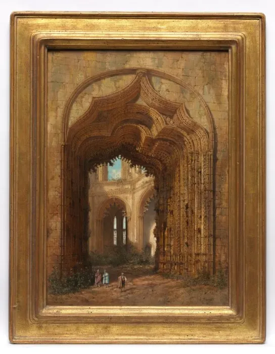 Framed Print : Ruined Church, c. 1840. Creator: Adrien Dauzats (French, 1804-1868) Framed Print : Ruined Church, c. 1840. Creator: Adrien Dauzats (French, 1804-1868)