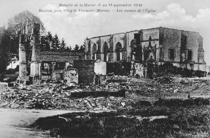 Framed Print : Ruined church, Huiron, France, Battle of the Marne, World War I, 1914 Framed Print : Ruined church, Huiron, France, Battle of the Marne, World War I, 1914