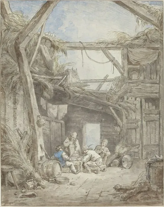 Framed Print : Ruined Farm, c. 1770 / 1775. Creator: Hubert Robert Framed Print : Ruined Farm, c. 1770 / 1775. Creator: Hubert Robert