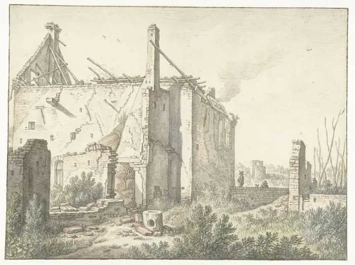 Framed Print : Ruined house in Utrecht, 1674. Creator: Herman Saftleven the Younger Framed Print : Ruined house in Utrecht, 1674. Creator: Herman Saftleven the Younger