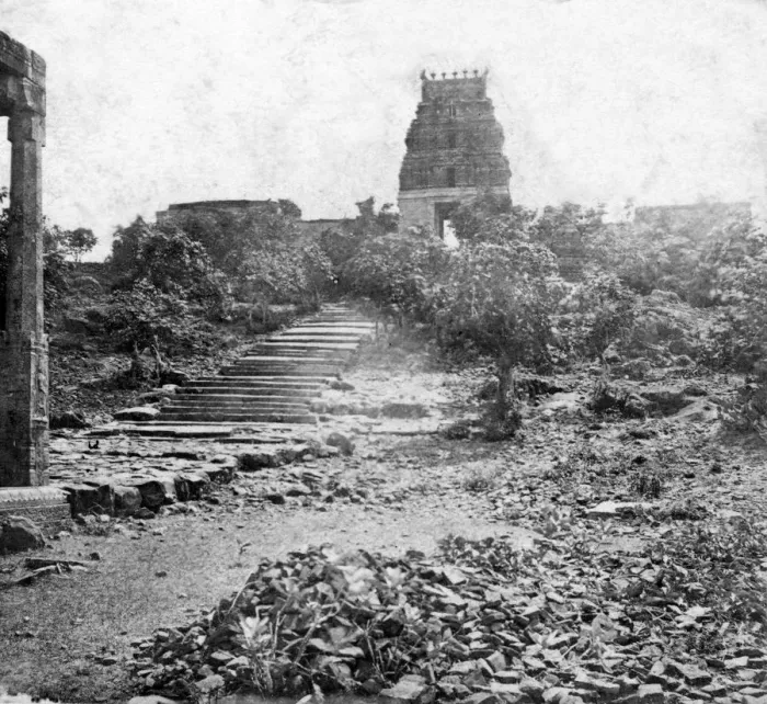 Framed Print : A ruined temple near Madras, India, 1874 Framed Print : A ruined temple near Madras, India, 1874