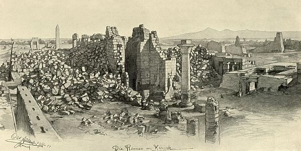 Ruined temples at Karnak, Egypt, 1898. Creator: Christian Wilhelm Allers