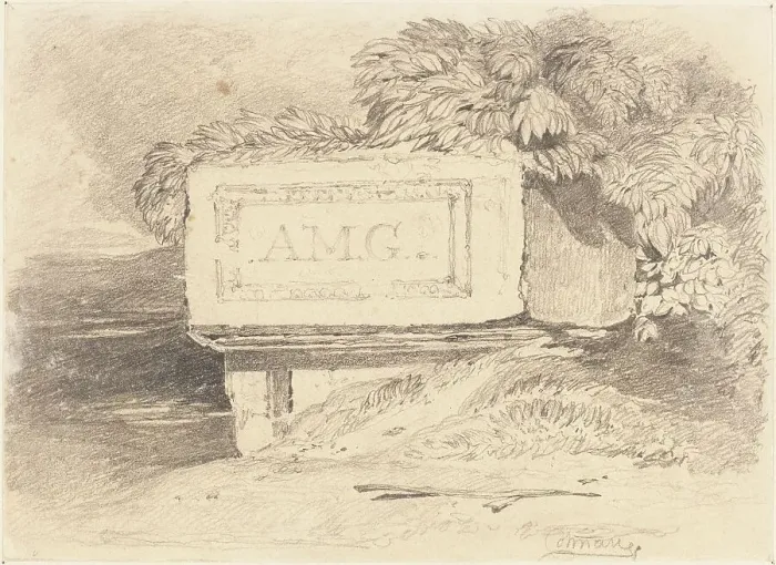 Framed Print : Ruined Tomb Inscribed A.M.G.'. Creator: John Sell Cotman. Ruined Tomb Inscribed A.M.G.'. Creator: John Sell Cotman Framed Print : Ruined Tomb Inscribed A.M.G.'. Creator: John Sell Cotman. Ruined Tomb Inscribed A.M.G.'. Creator: John Sell Cotman