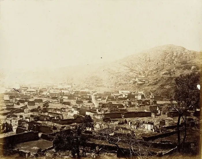 Framed Print : Ruined Village, N. China, 1860. Creator: Felice Beato Framed Print : Ruined Village, N. China, 1860. Creator: Felice Beato