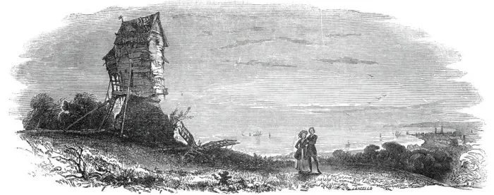 Framed Print : Ruined windmill, 1845. Creator: Unknown Framed Print : Ruined windmill, 1845. Creator: Unknown