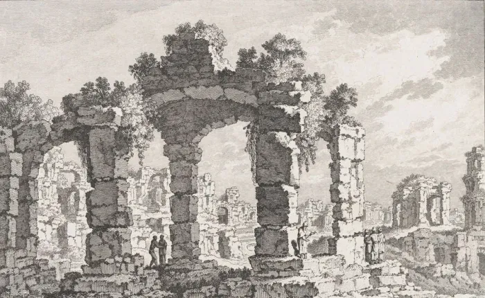 Framed Print : Ruines de Cumes, 18th century. Creator: Quentin Pierre Chedel Framed Print : Ruines de Cumes, 18th century. Creator: Quentin Pierre Chedel