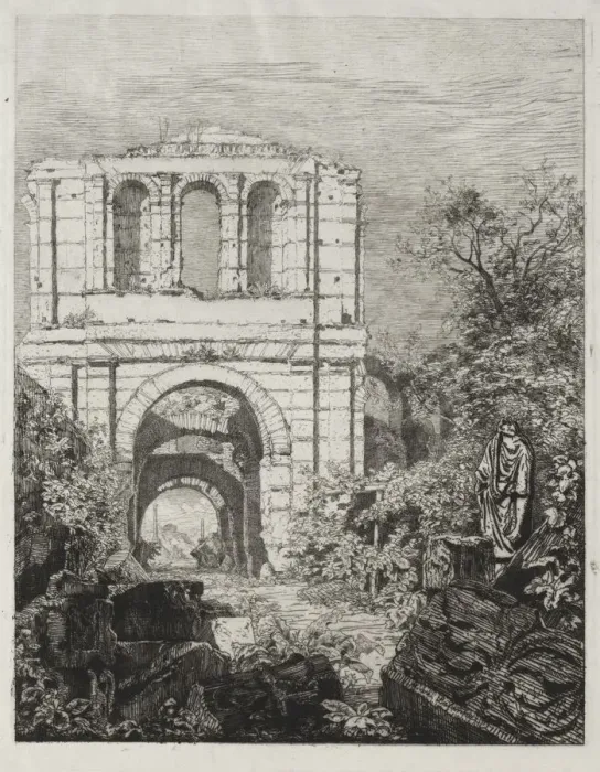 Framed Print : Ruines du Palais Lallien. Creator: Maxime Lalanne (French, 1827-1886) Framed Print : Ruines du Palais Lallien. Creator: Maxime Lalanne (French, 1827-1886)