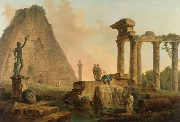 Framed Print : Ruines romaines, 1776. Creator: Hubert Robert Framed Print : Ruines romaines, 1776. Creator: Hubert Robert
