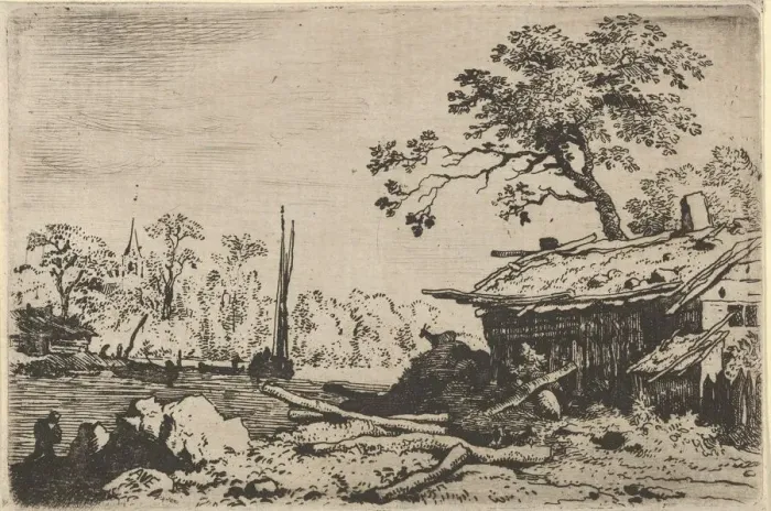 Framed Print : The Ruinous Hut, 17th century. Creator: Allart van Everdingen Framed Print : The Ruinous Hut, 17th century. Creator: Allart van Everdingen