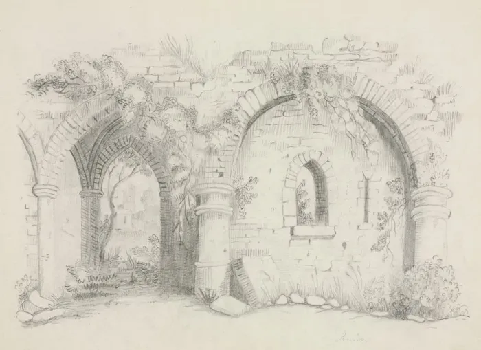 Framed Print : Ruins, about 1840. Creator: Mary Altha Nims (American, 1817-1907) Framed Print : Ruins, about 1840. Creator: Mary Altha Nims (American, 1817-1907)