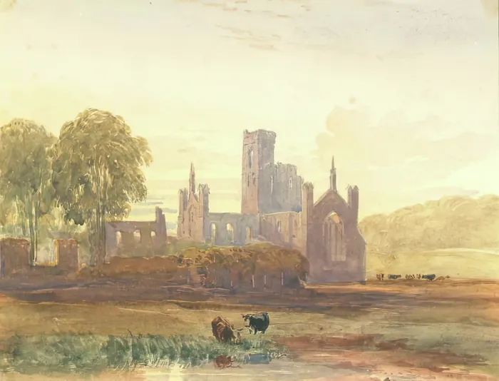 Framed Print : Ruins of an Abbey - Evening, c1820s-1840s. Creator: David Cox the Elder Framed Print : Ruins of an Abbey - Evening, c1820s-1840s. Creator: David Cox the Elder