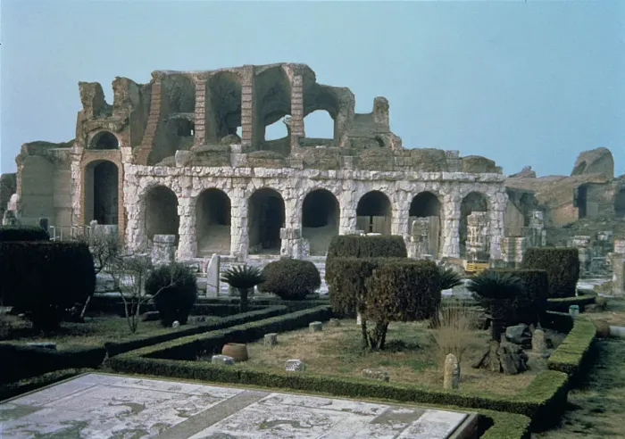 Framed Print : Ruins of the amphitheater where the revolt of Spartacus left, its the second largest Framed Print : Ruins of the amphitheater where the revolt of Spartacus left, its the second largest