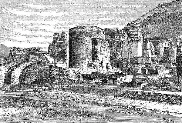 The ruins of the basilica at Pergamon, Turkey, 1895