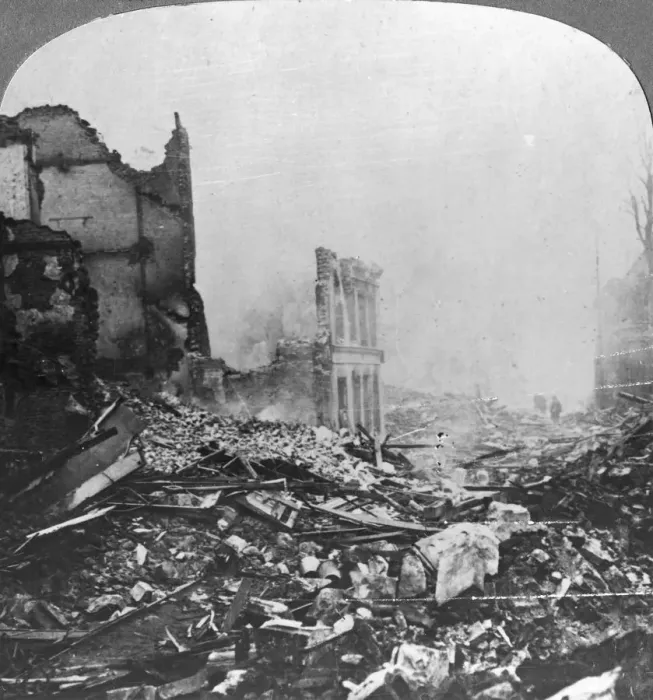 Framed Print : Ruins of Bethune, France, World War I, c1915-c1918. Artist: Realistic Travels Publishers Framed Print : Ruins of Bethune, France, World War I, c1915-c1918. Artist: Realistic Travels Publishers