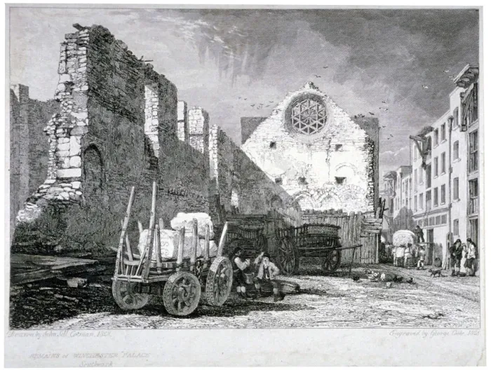Framed Print : Ruins of the Bishop of Winchesters palace, Southwark, London, 1828 Framed Print : Ruins of the Bishop of Winchesters palace, Southwark, London, 1828