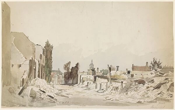 The ruins in Bodegraven after the June 1870 fire, 1870. Creator: Pieter Adrianus Schipperus