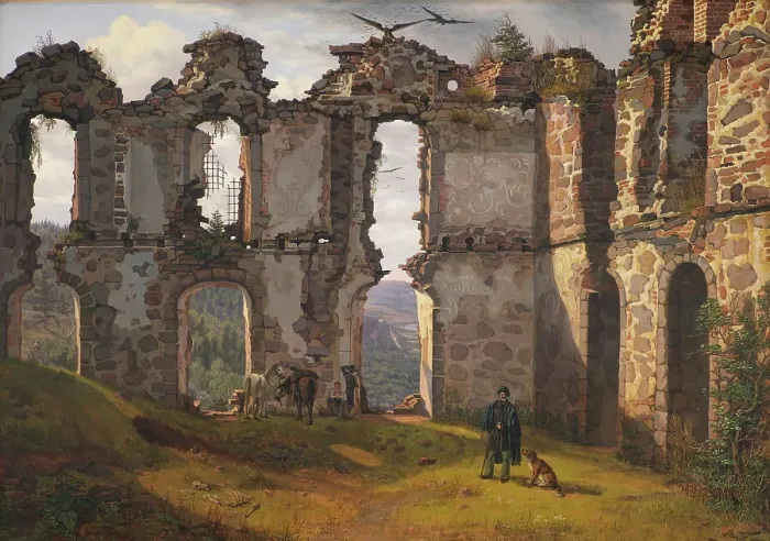 Framed Print : The Ruins of Brahehus near Jönköping, Sweden, 1832. Creator: Frederik Hansen Sodring Framed Print : The Ruins of Brahehus near Jönköping, Sweden, 1832. Creator: Frederik Hansen Sodring