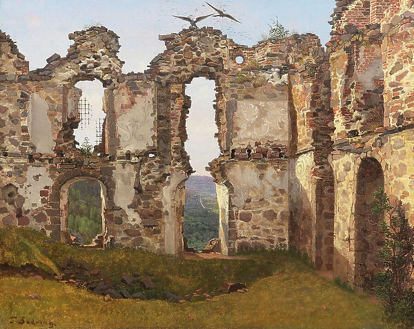 The Ruins of Brahehus near Jönköping, Sweden. Study, mid-19th century. Creator: Frederik Hansen Sodring