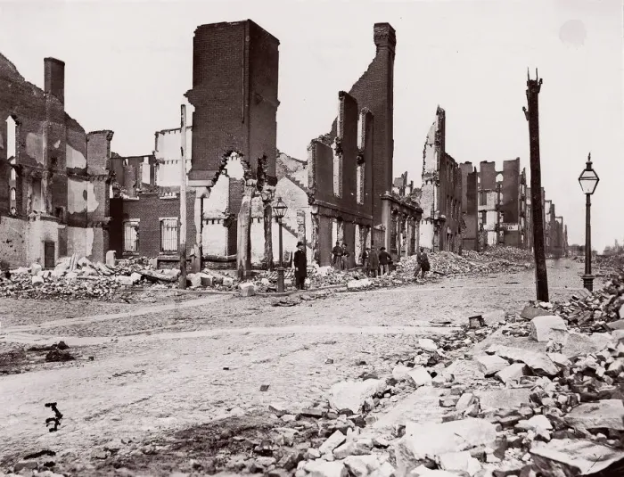 Framed Print : Ruins in Carey Street, Richmond, 1865. Creators: Thomas C. Roche, Alexander Gardner Framed Print : Ruins in Carey Street, Richmond, 1865. Creators: Thomas C. Roche, Alexander Gardner