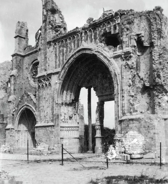 Framed Print : Ruins of the cathedral, Ypres, Belgium, World War I, c1914-c1918. Artist: Nightingale & Co Framed Print : Ruins of the cathedral, Ypres, Belgium, World War I, c1914-c1918. Artist: Nightingale & Co