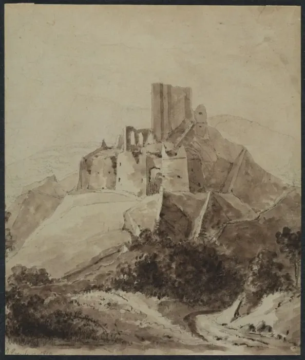 Framed Print : Ruins of Chateau dArque, 1819. Creator: Isidore Justin Taylor (French, 1789-1879) Framed Print : Ruins of Chateau dArque, 1819. Creator: Isidore Justin Taylor (French, 1789-1879)