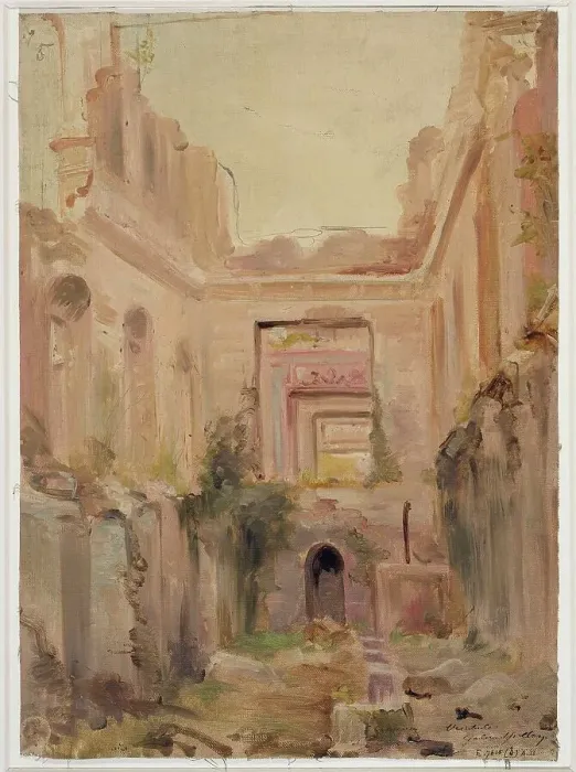 Framed Print : Ruins of the Château de Saint-Cloud: the vestibule, c1875. Creator: Jean Baptiste Edmond Allouard Framed Print : Ruins of the Château de Saint-Cloud: the vestibule, c1875. Creator: Jean Baptiste Edmond Allouard