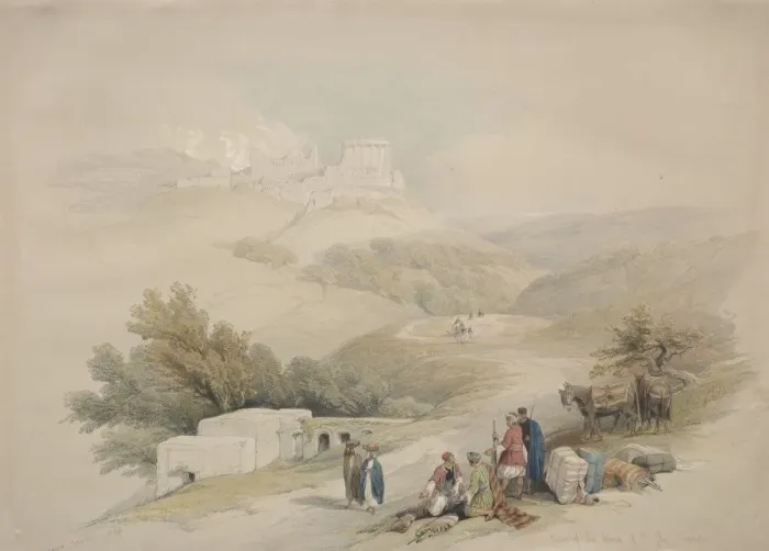 Framed Print : Ruins of the Church of St. John Sabaste, 1839. Creator: David Roberts (British, 1796-1864)
