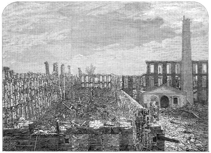 Framed Print : Ruins of Colonel Colt's patent firearms factory at Hartford, Connecticut...destroyed by fire, 1864. Creator: Unknown Framed Print : Ruins of Colonel Colt's patent firearms factory at Hartford, Connecticut...destroyed by fire, 1864. Creator: Unknown